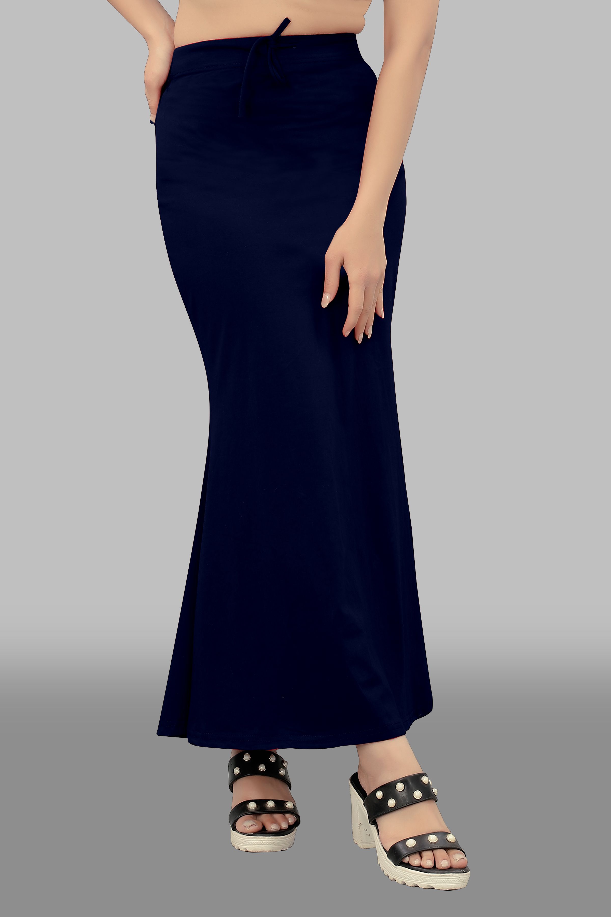 Seviyorum valley Flare_01_Navy Blue_3XL_Saree Shapewear shapewear petticoat For saree Lycra Blend Petticoat-picture-24