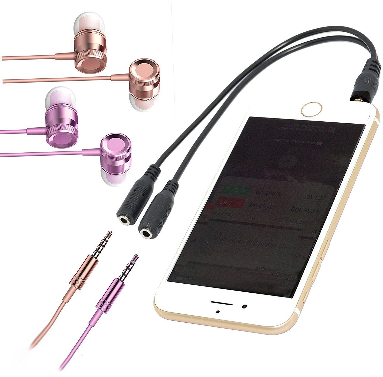 4UONLY Multicolor 3.5mm 2 Male to 1 Female Headphone Earphone GB21 Phone Converter-image-39