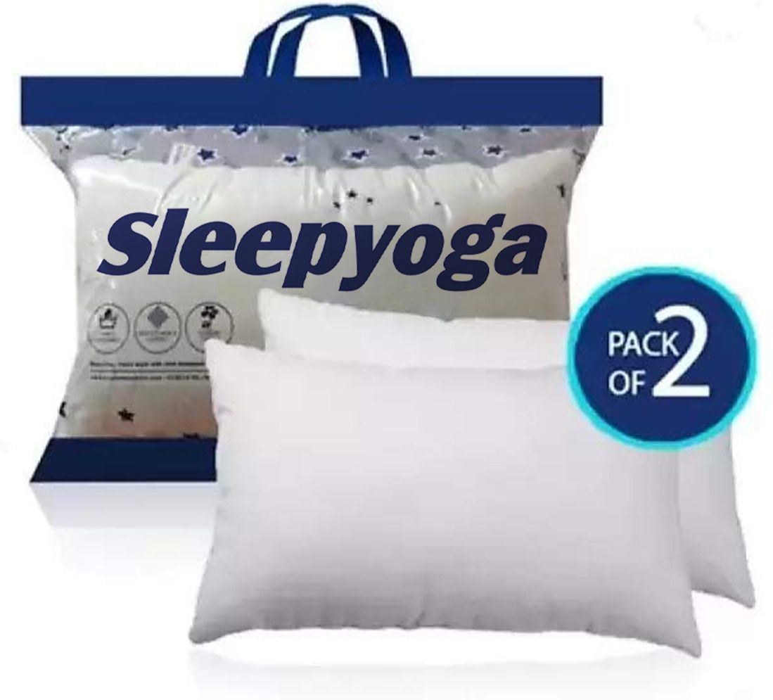 sleep yoga home furnising Microfibre, Polyester Fibre Solid Sleeping Pillow Pack of 2-picture-12