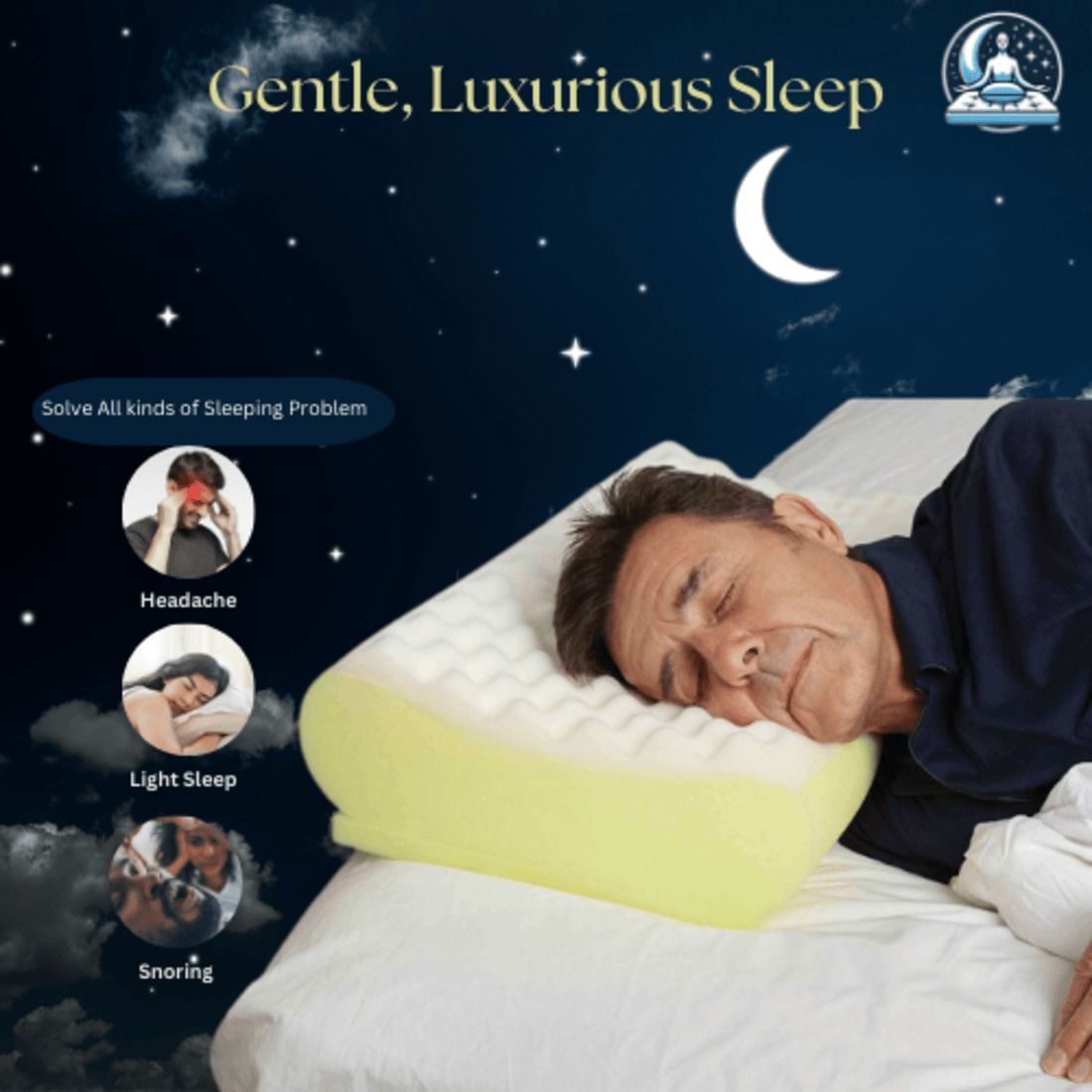 sleep yoga Foam, Memory Foam, Latex, Gel Orthopaedic Pillow Pack of 1 Solid-picture-19