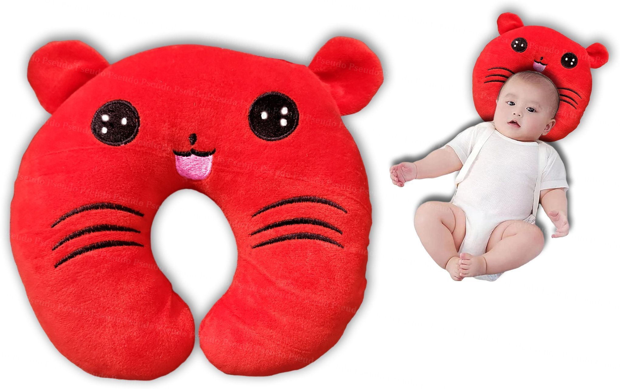 momease Cotton Baby Pillow Pack of 1 Smiley-picture-0