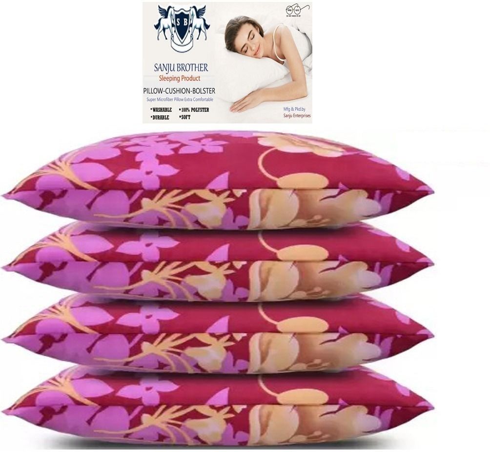 Polyester Fibre Solid Sleeping Pillow Pack of 4-image-29