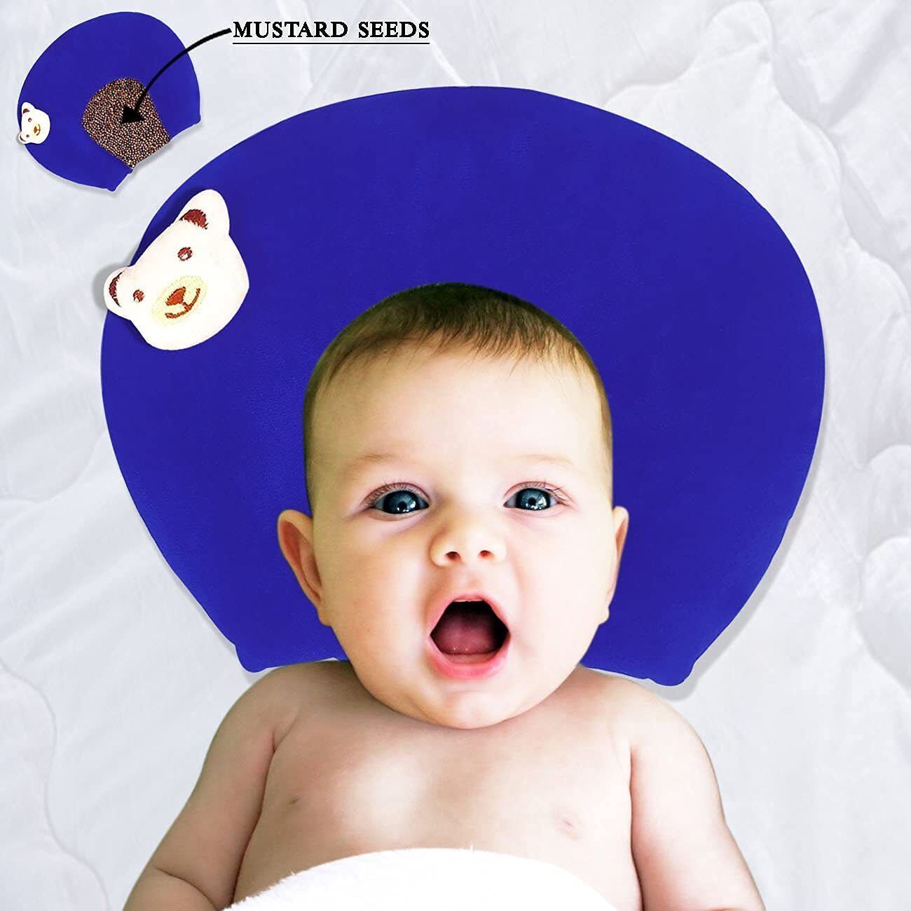 momease Mustard Seeds, Microfibre Baby Pillow Pack of 1 Smiley Teddy Pillow For Baby-picture-32