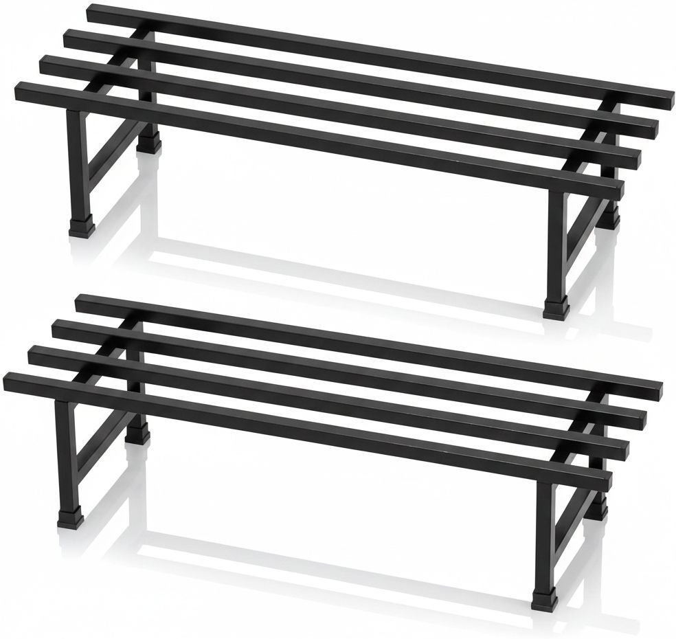 300 Kg Load Capacity Classic Metal Plant Stand (Set of 2) | 24 Inch, Black Plant Container Set-image-32