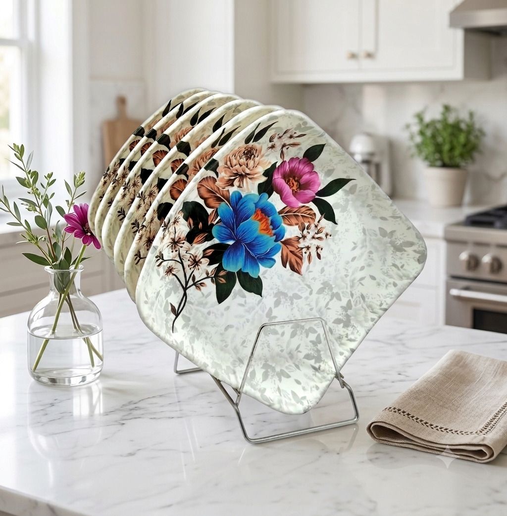 Melamine Plate Pack of 6 – Dinner Plates for Family & Party Dining Dinner Plate-image-39