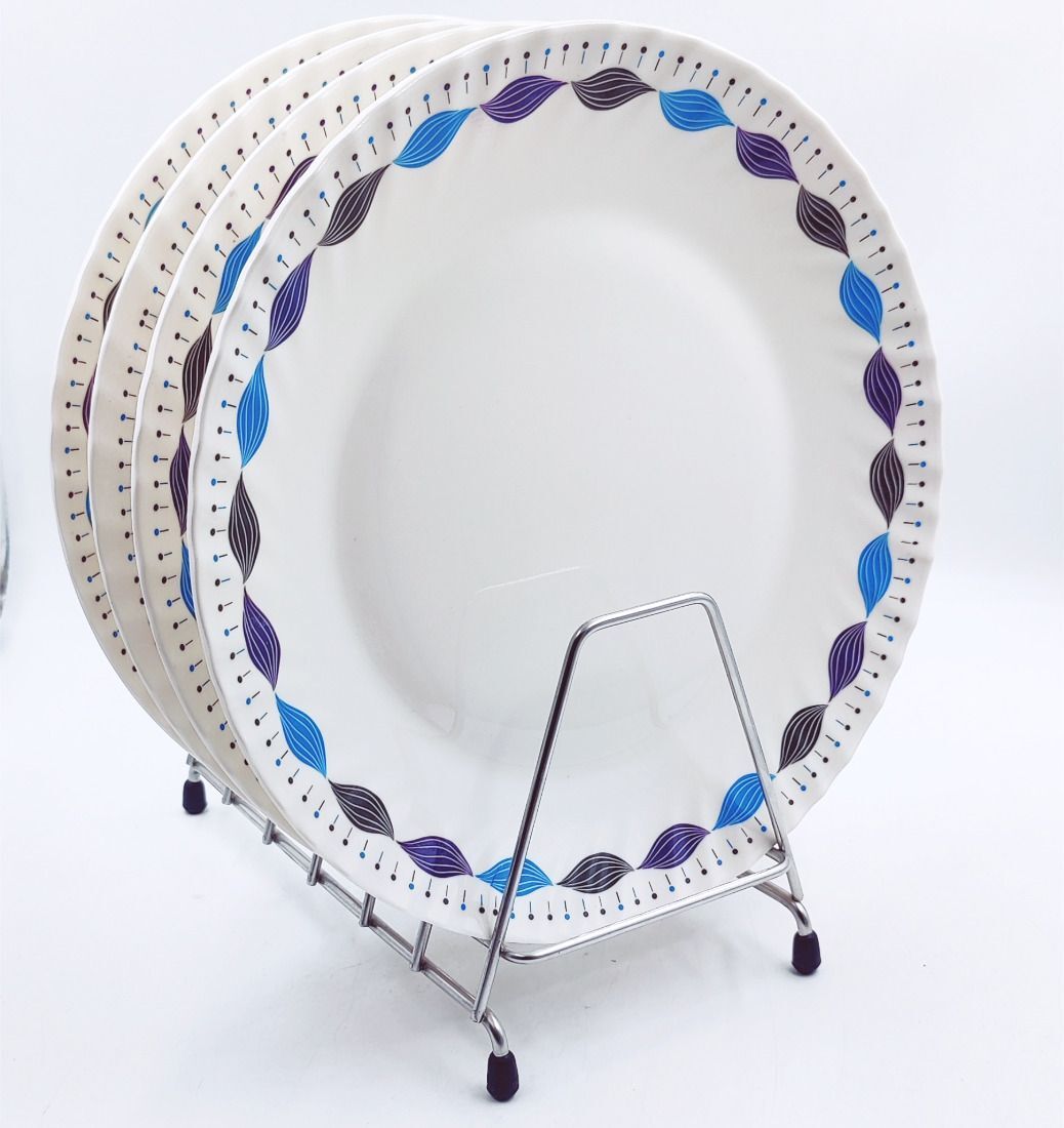 WC_Melamine 11 Inch Round Crazy Double Coating Classic Style Snacks/Lunch Plat Dinner Plate-image-23