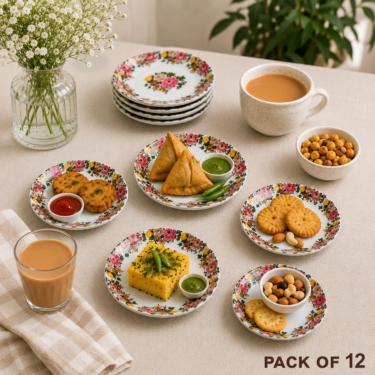 inpro Melamine Snack & Starter Plate Set of 12 – Chip-Resistant Plates for Daily Use Dinner Plate-picture-19