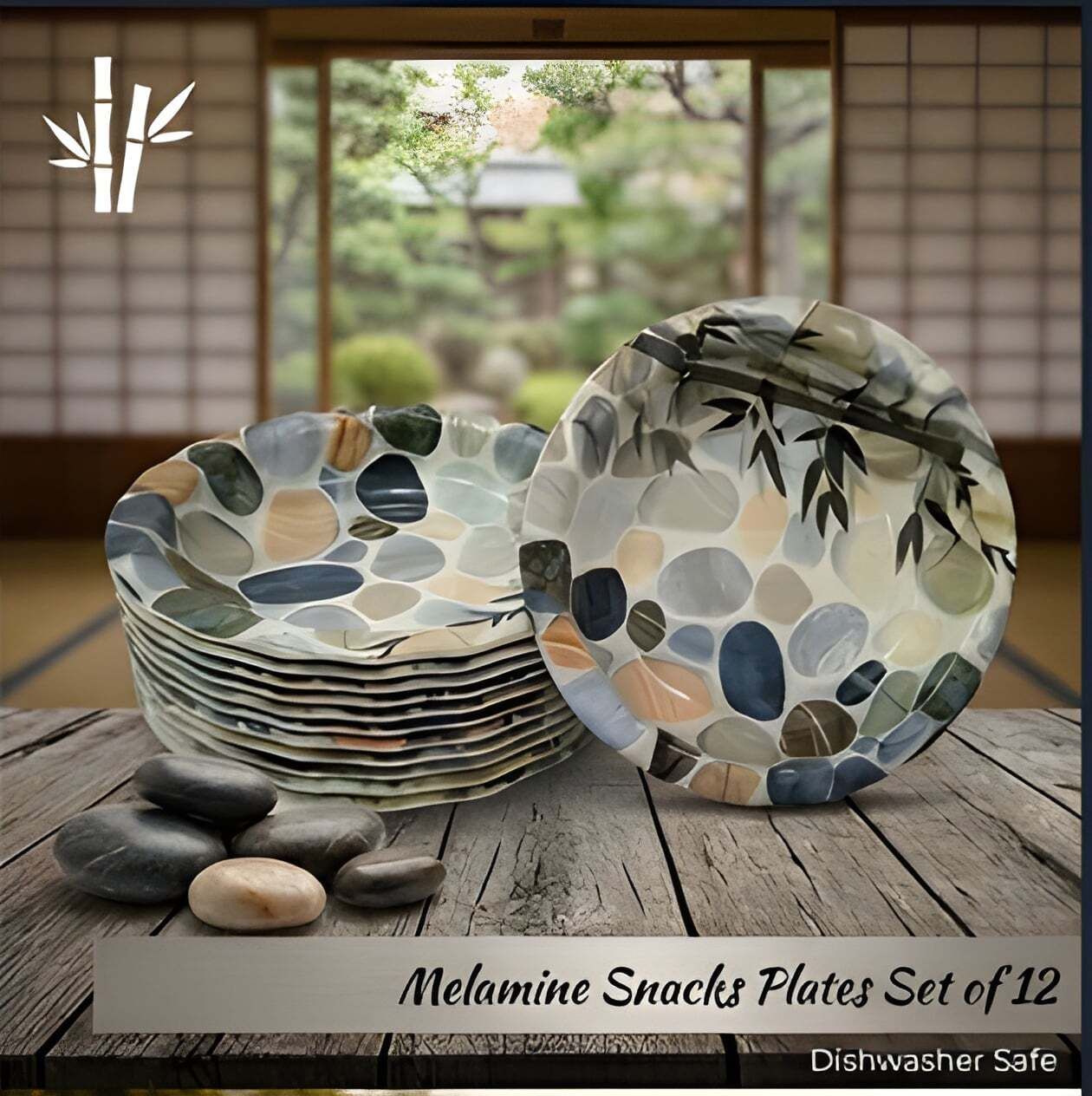 Melamine Quarter Plate Set of 12 Pcs – Durable Plates for Snacks & Side Dishes Dinner Plate-image-28