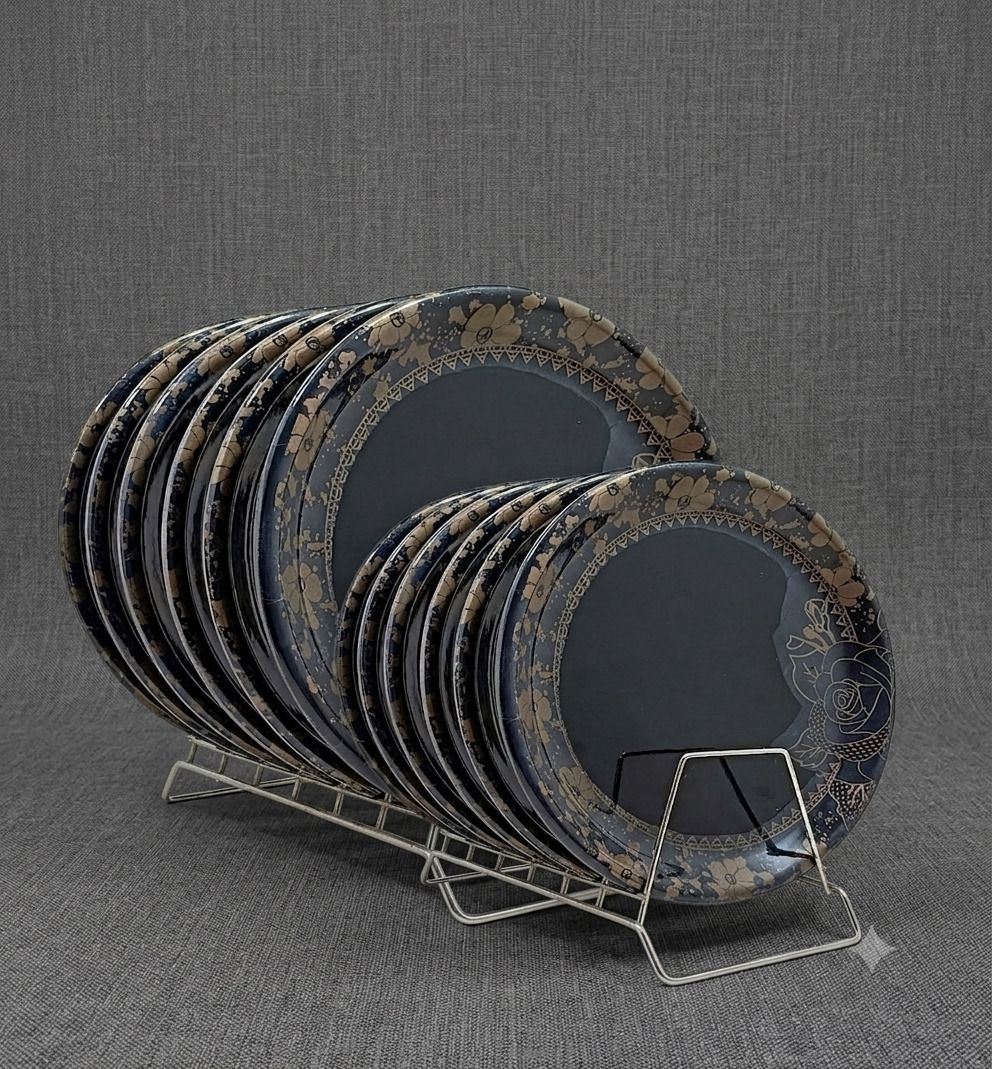 Melamine Dinner Plate Set of 12 – 6 Full & 6 Half Plates for Home & Hotel Use Dinner Plate-image-44
