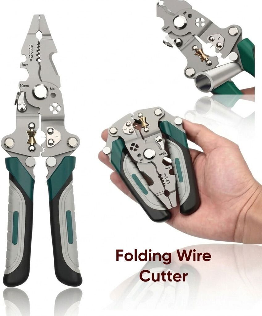 PowerStrip Pro Wire Stripping and Crimping Tool Folding Wire Cutter Portable Multi Function Tool cutter Wire Cutter-image-33