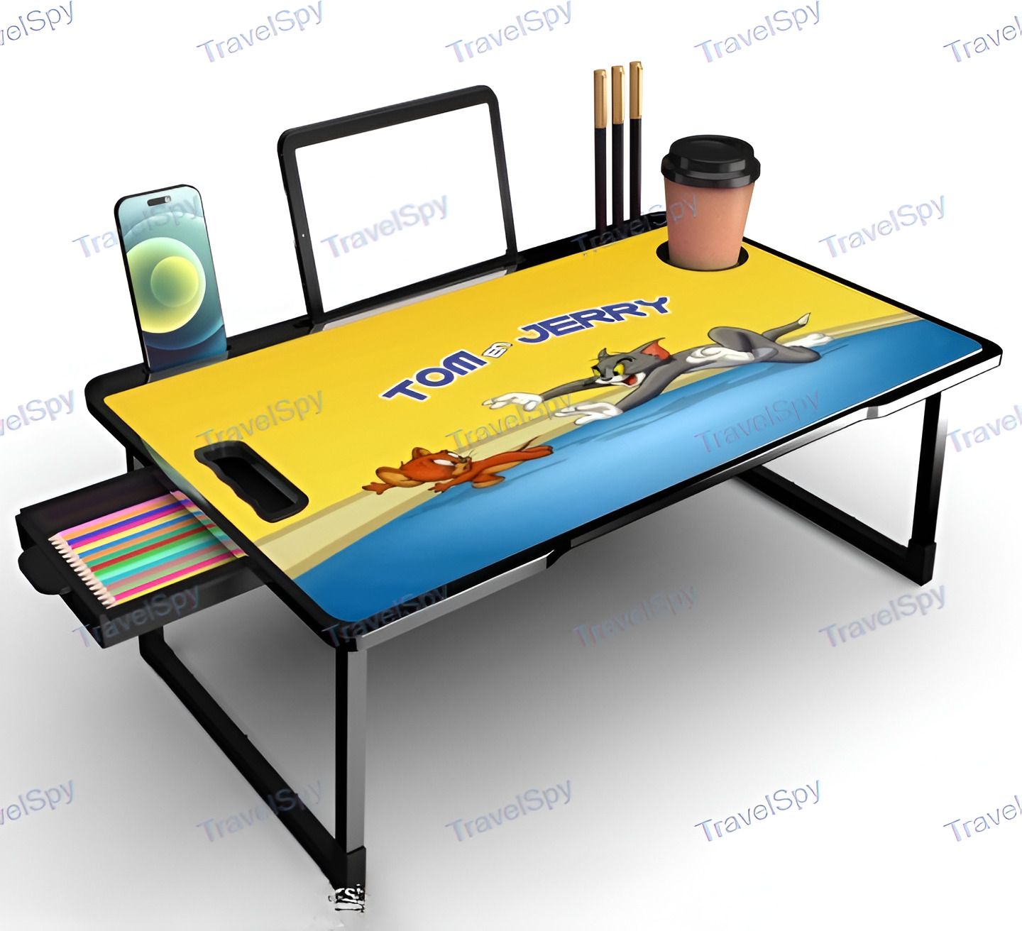 alliance Multipurpose Foldable with Cup Holder, Study , Bed Wood Portable Laptop Table-picture-10