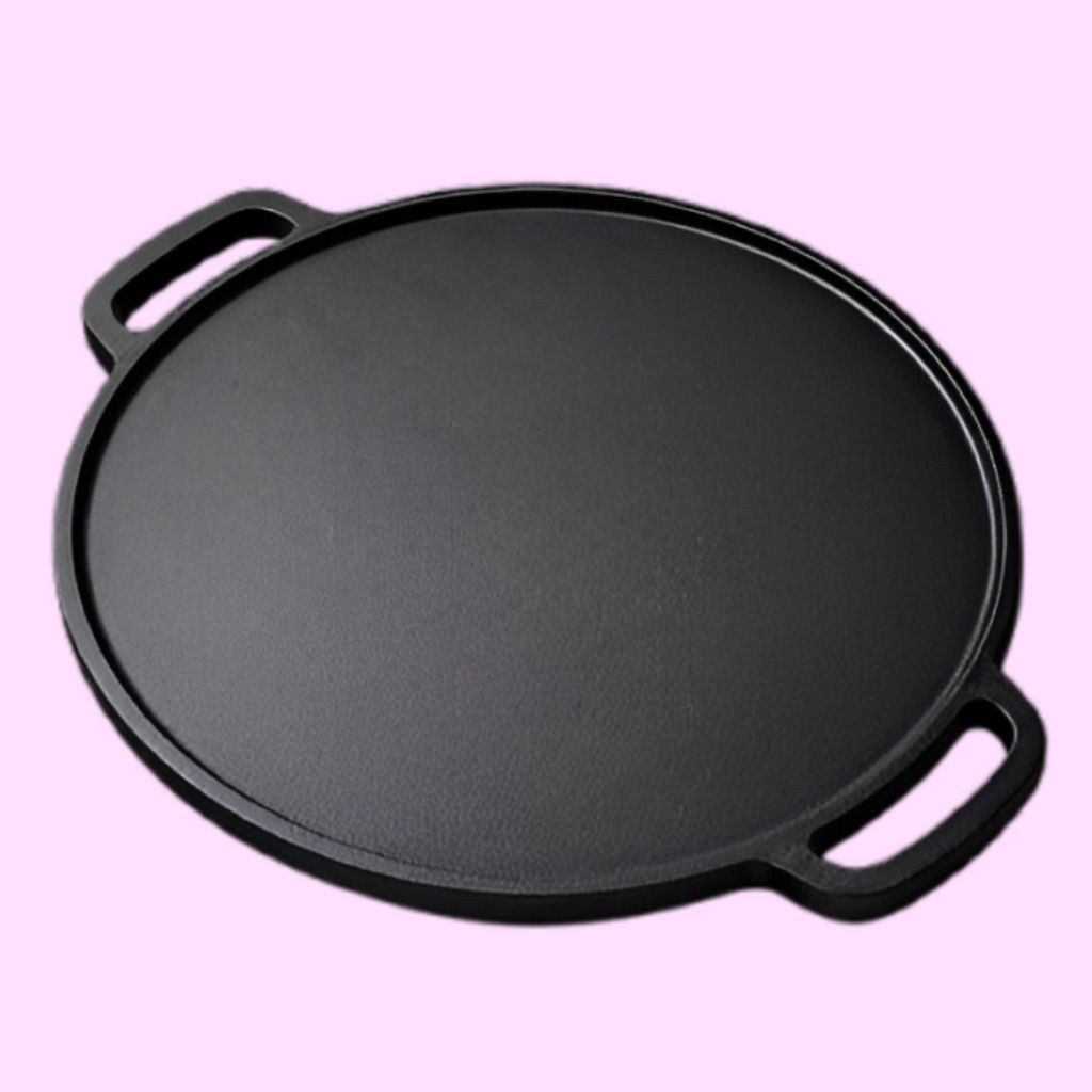 Premium Flat Iron Surface for Even Cooking Tawa 30 cm diameter with Lid-image-18