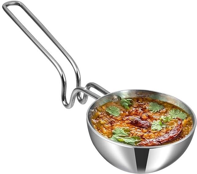 Aluminium Silver Tadka Pan for Cooking Purpose Hotel Home Restaurant Tadka Pan 10 cm diameter 0.2 L capacity-image-20