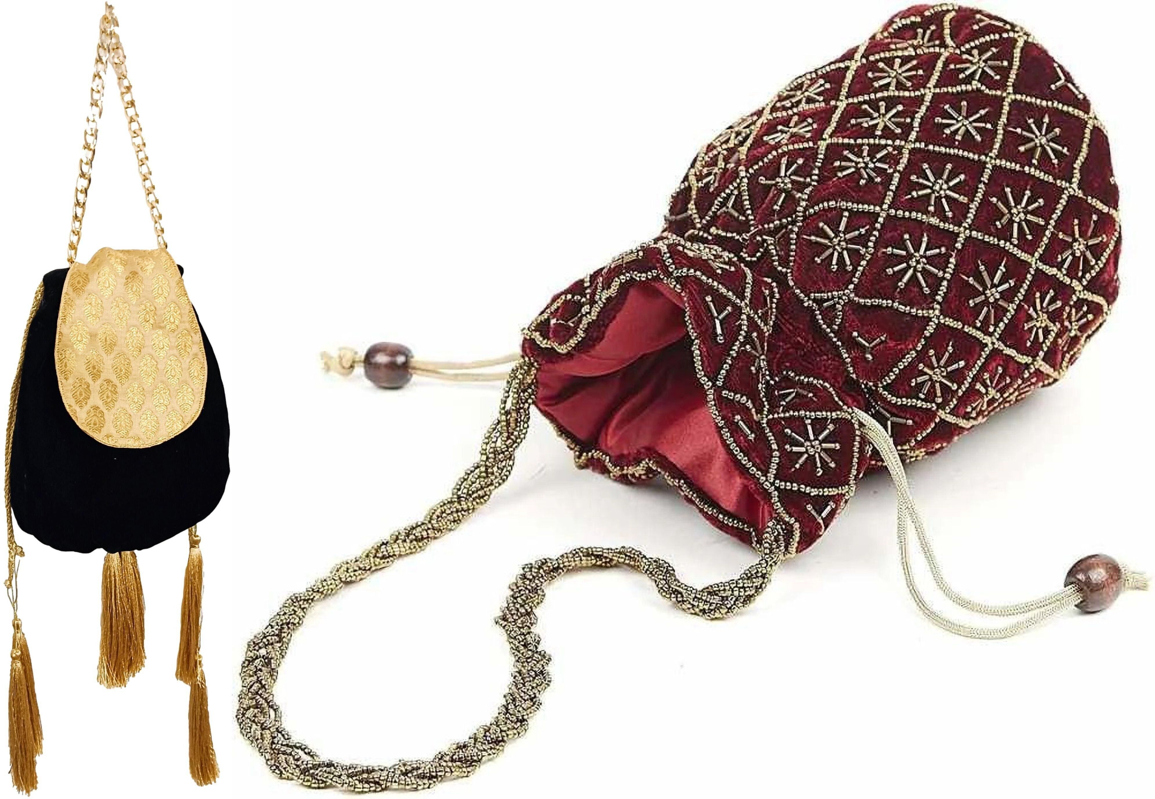 jddcart Women Black, Gold, Maroon, Gold Wristlet-picture-13