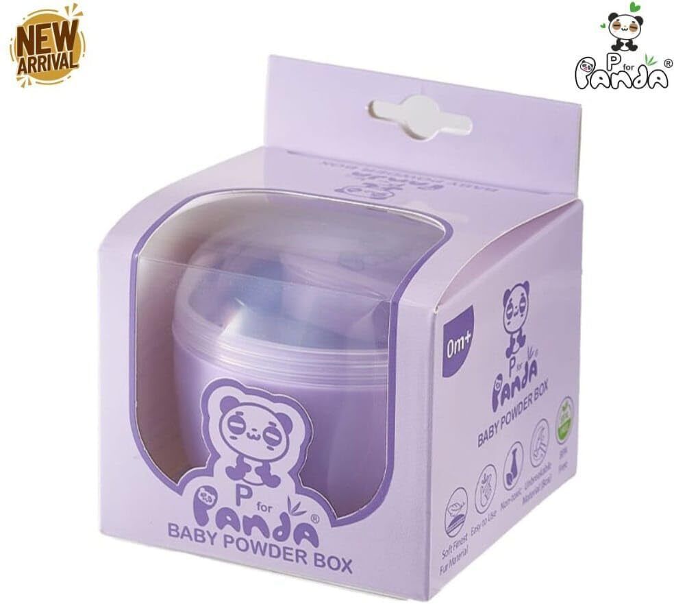 vutraders Panda Premium Baby Powder Box with Soft Fur Puff - BPA-Free & Travel-Friendly-picture-9