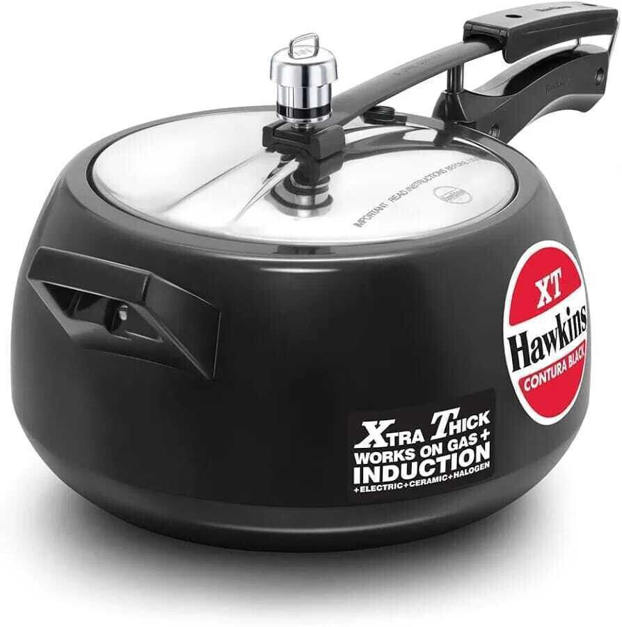 hawkins Contura Black XT 5 L Inner Lid Pressure Cooker, Hard Anodised,Induction Cooker 5 L Induction Bottom Pressure Cooker-picture-19