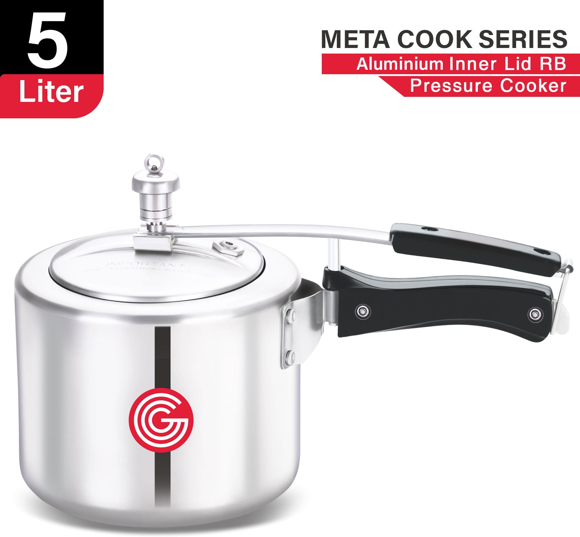 Meta Cook Regular Base with Inner Lid |6 Years Warranty 5 L Pressure Cooker-image-44