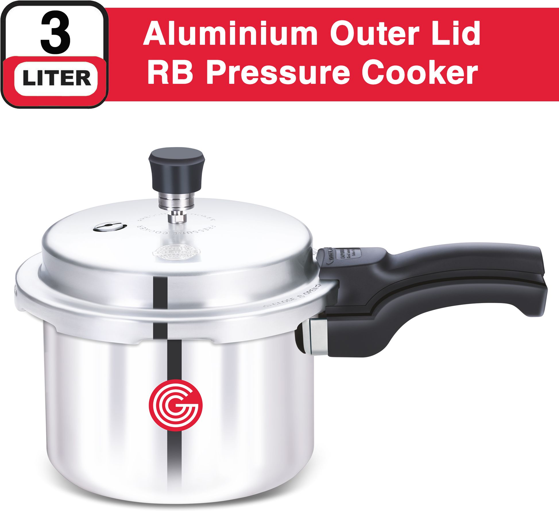globe Kiwi Regular Base with Outer Lid |6 Years Warranty 3 L Pressure Cooker-picture-34