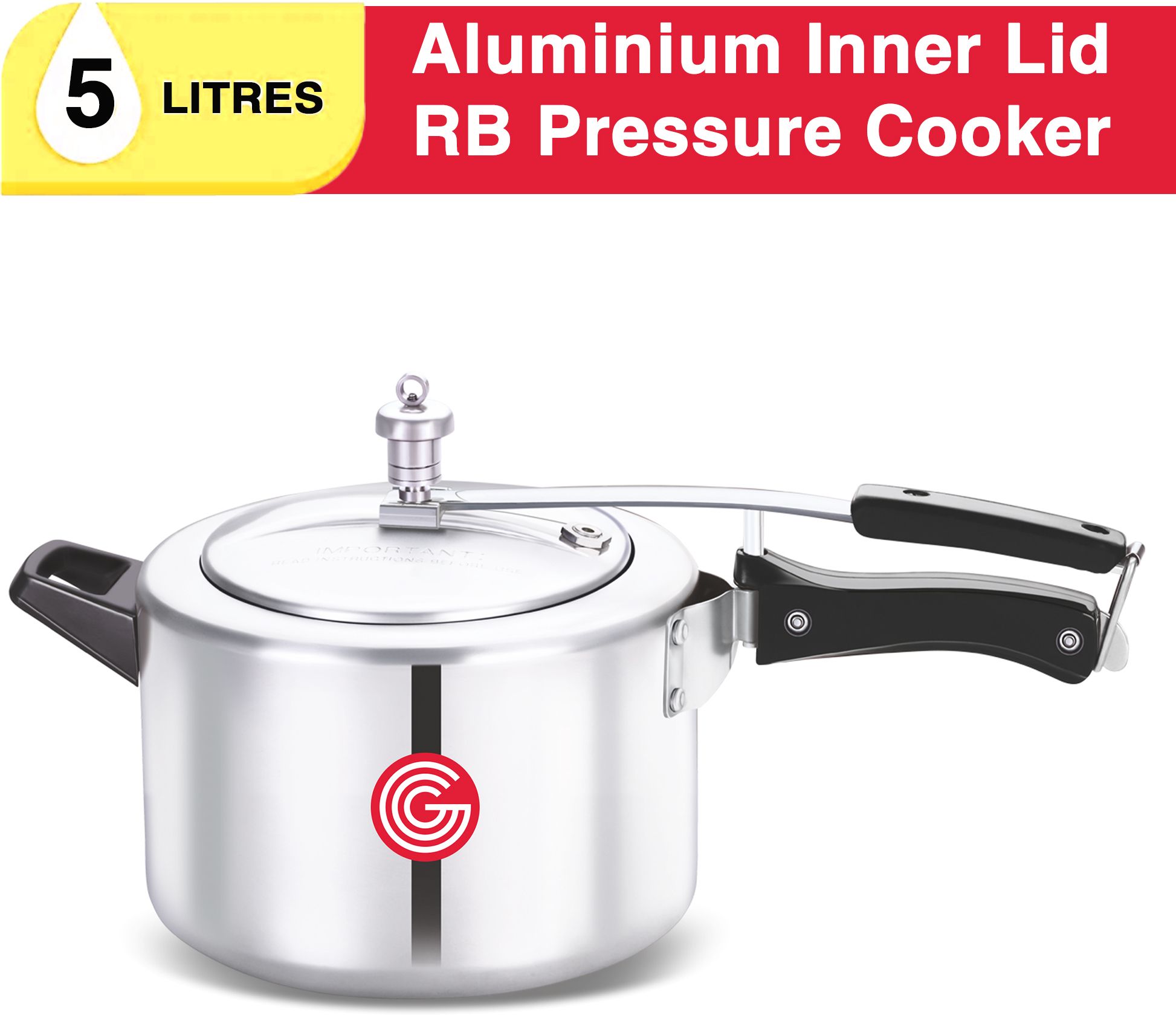 globe Kiwi Regular Base with Inner Lid |6 Years Warranty 5 L Pressure Cooker-picture-31