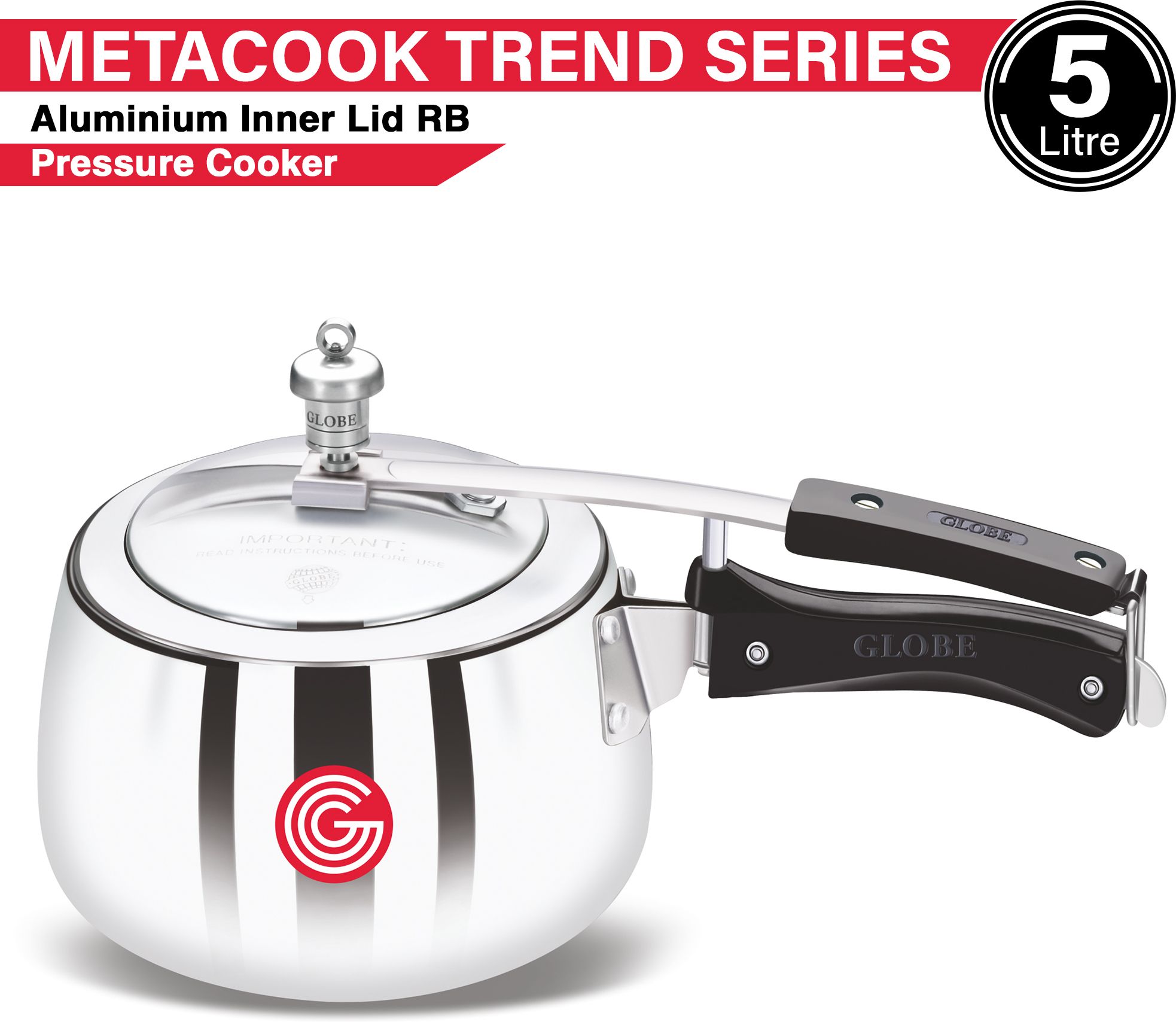 Meta Cook TrendRegular Base with Inner Lid |6 Years Warranty 5 L Pressure Cooker-image-48