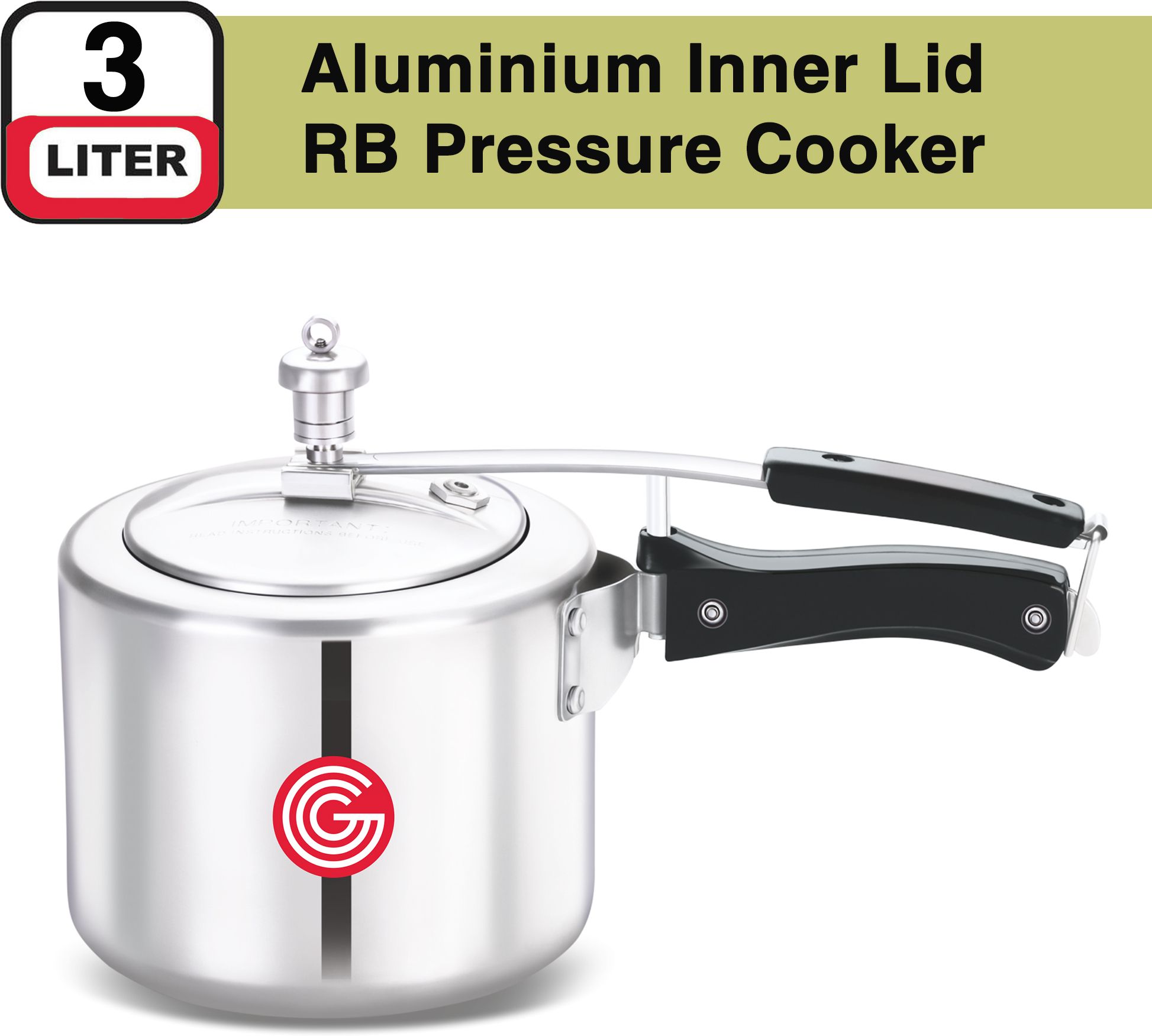 globe Kiwi Regular Base with Inner Lid |6 Years Warranty 3 L Pressure Cooker-picture-35