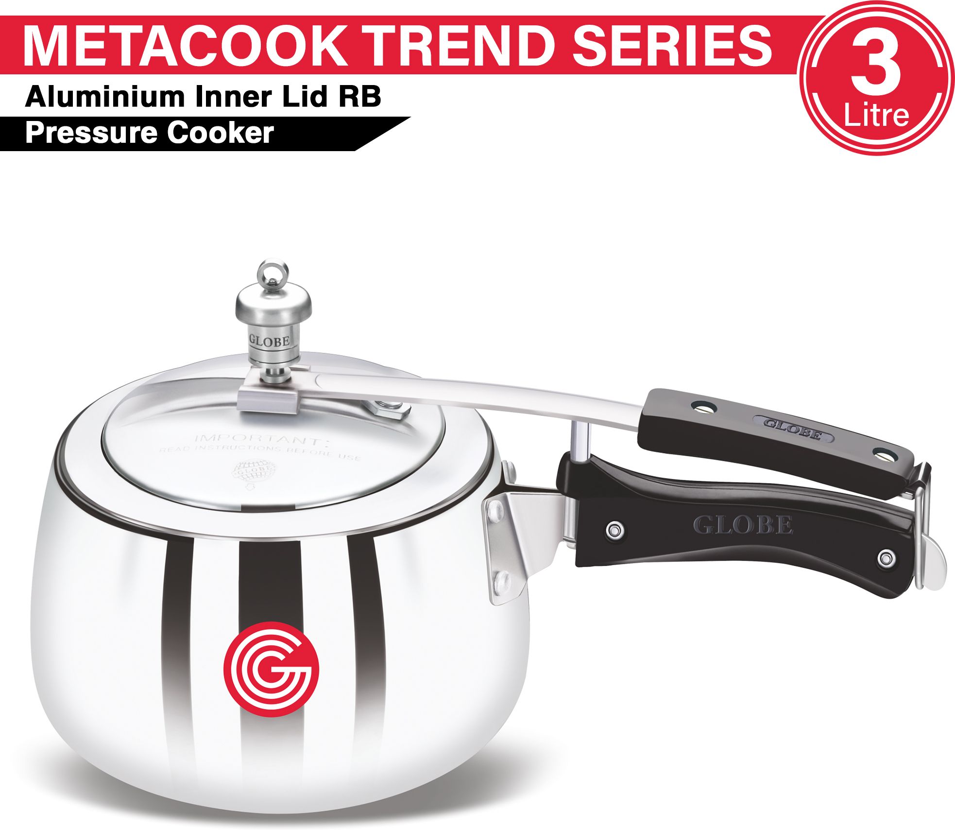 Meta Cook TrendRegular Base with Inner Lid |6 Years Warranty 3 L Pressure Cooker-image-46