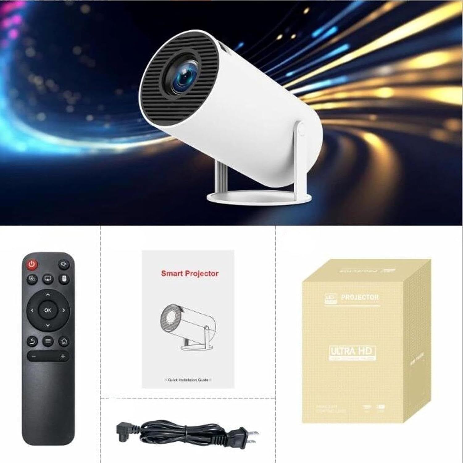 ENMORA Best 4k Small Android Projectors For Home in Good Quality UNZ28 Projector Screen (Width 115.5 cm x 44.5 cm Height)-image-25