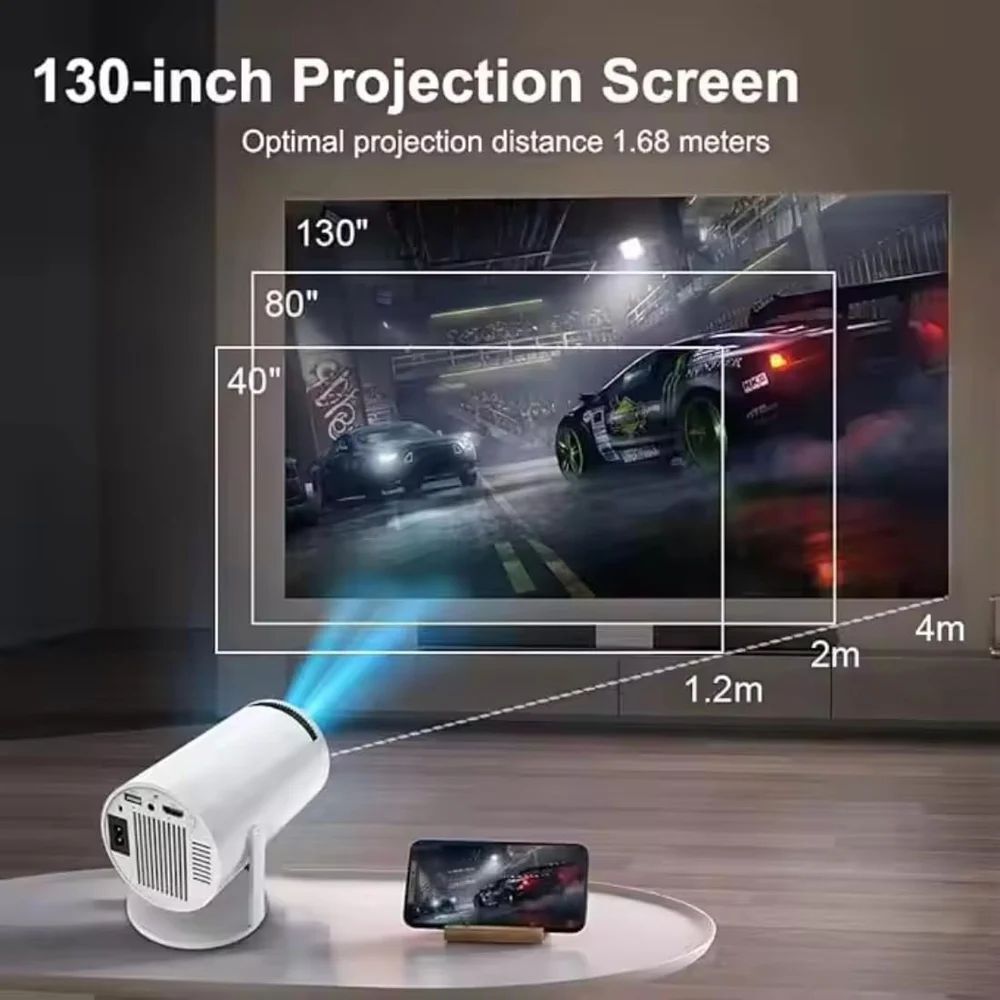 IMMUTABLE Full HD Ultra Bright Home Cinema Smart Android Projector With Screen YUN17 Projector Screen (Width 115.5 cm x 44.5 cm Height)-image-32