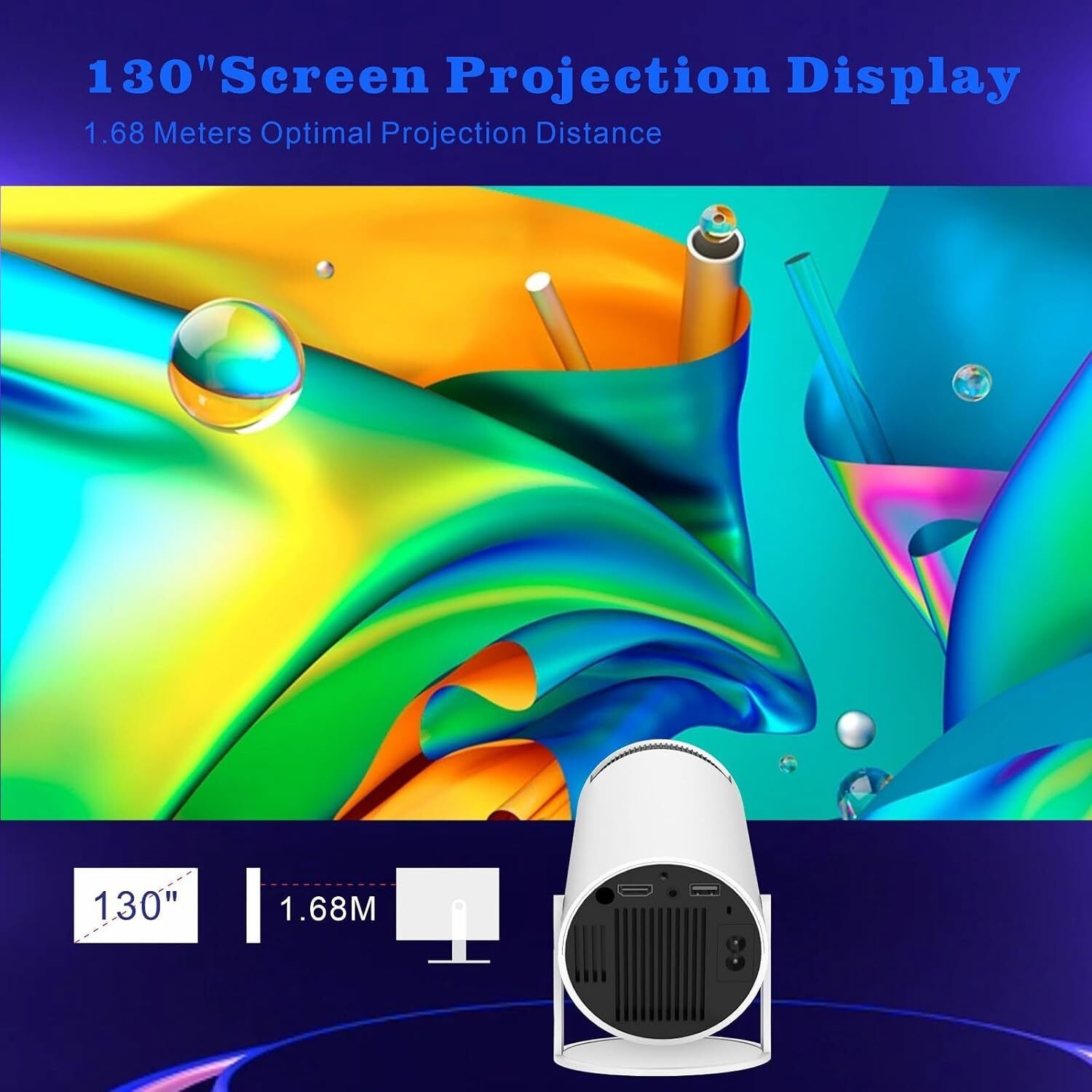ENMORA Best 4k Small Android Projectors For Home in Good Quality UNZ23 Projector Screen (Width 115.5 cm x 44.5 cm Height)-image-24