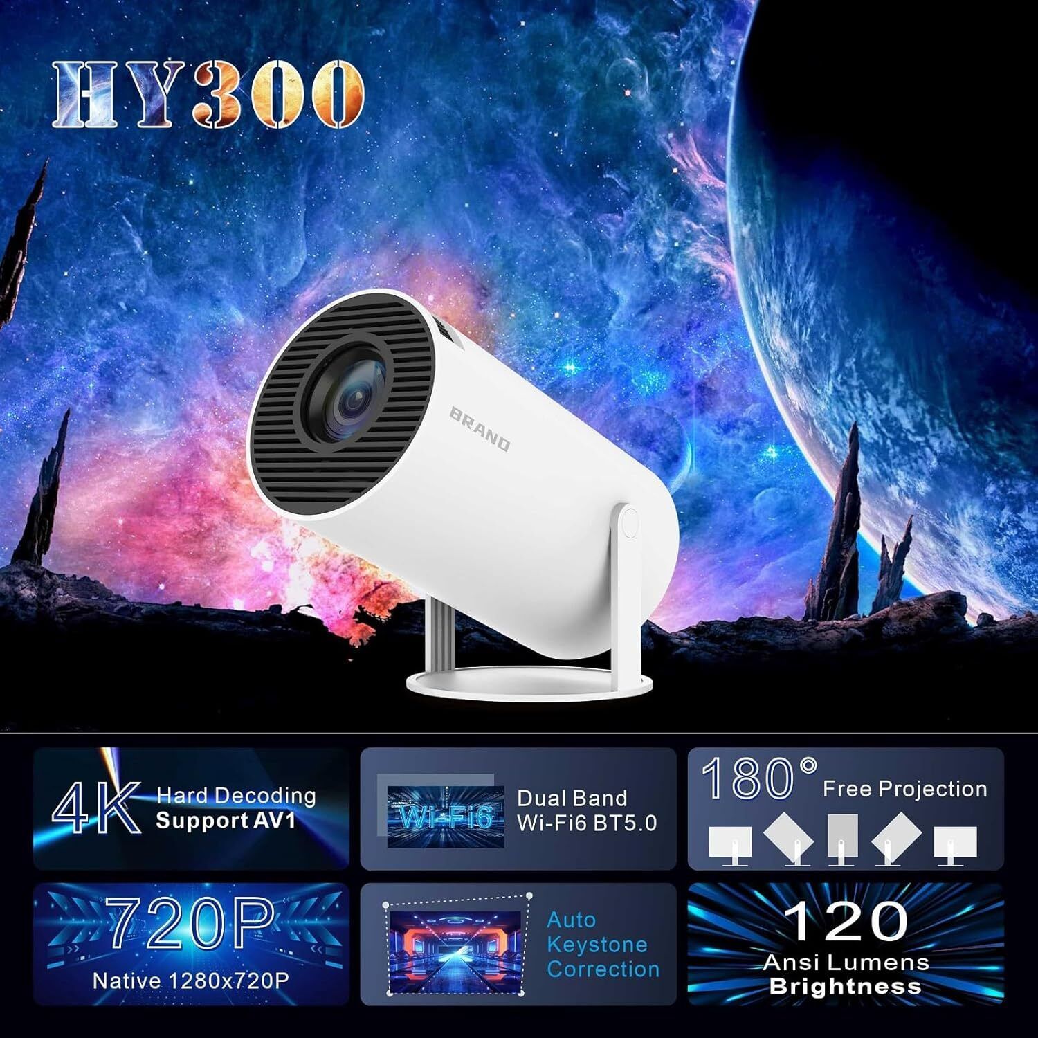 ENMORA Best 4k Small Android Projectors For Home in Good Quality UNZ20 Projector Screen (Width 115.5 cm x 44.5 cm Height)-image-29