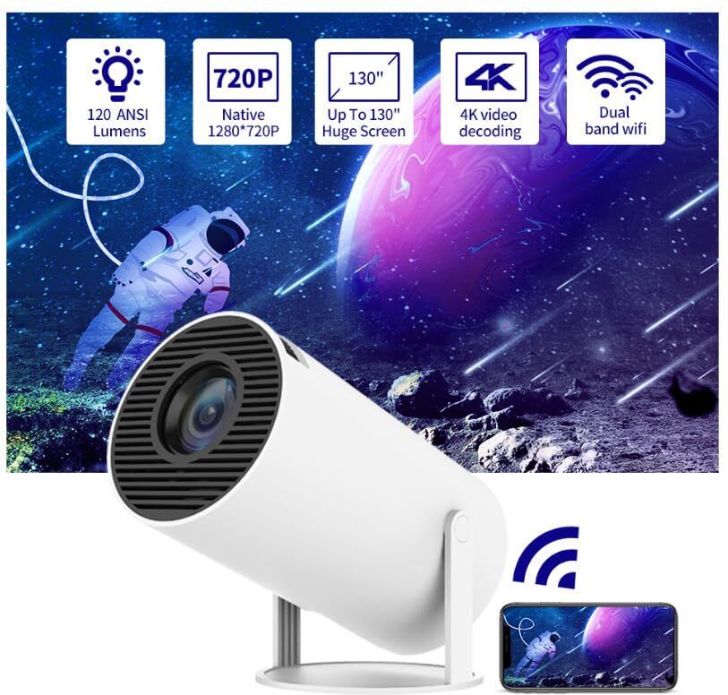 IMMUTABLE Full HD Ultra Bright Home Cinema Smart Android Projector With Screen YUN1 Projector Screen (Width 115.5 cm x 44.5 cm Height)-image-27