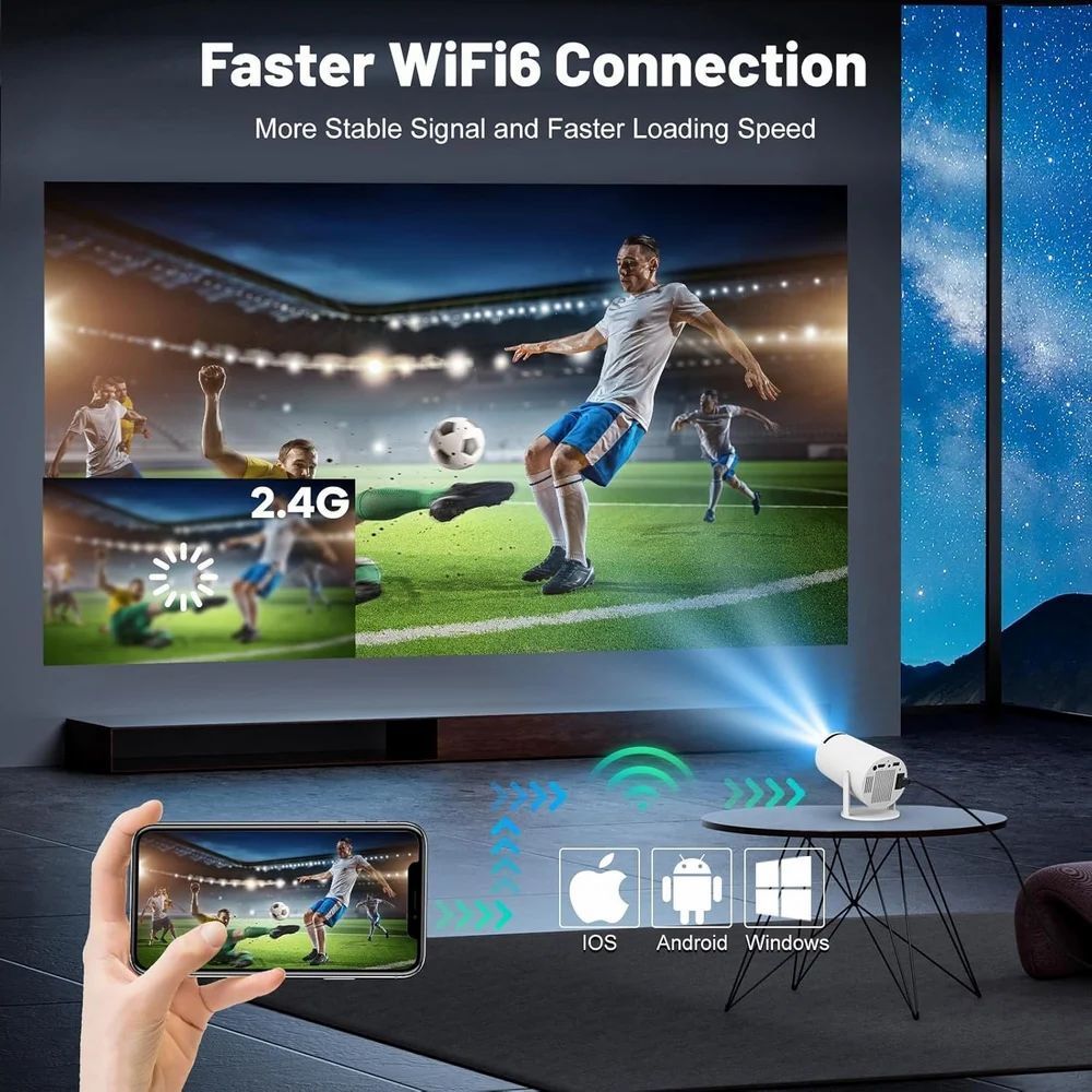 IMMUTABLE LATEST Portable LED Mini Home Theater, Video Projector WYI1 Projector Screen (Width 115.5 cm x 44.5 cm Height)-image-17