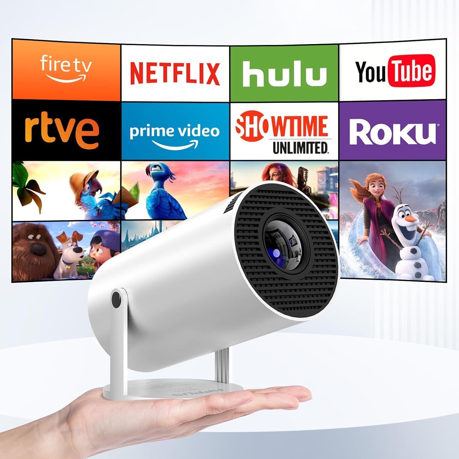 TECHEL Buy Newest Portable Mini Projector, 4K 1080P Full HD Projector YNT12 Projector Screen (Width 115.5 cm x 44.5 cm Height)-picture-38