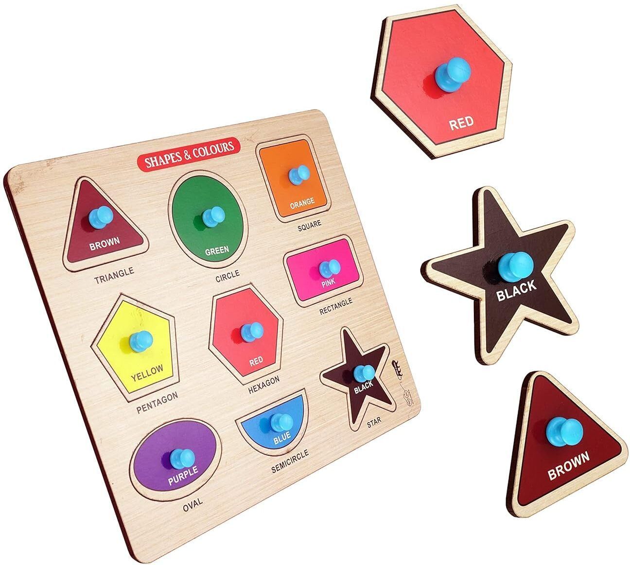 allure Wooden Shapes Puzzle Learning Toy, Montessori Game Educational Toys for Kids-picture-16