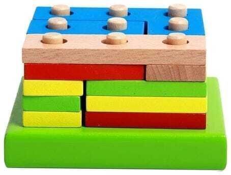 Wooden Brainy Blocks Building Stacking Puzzle Toy for Kids 3+-image-27