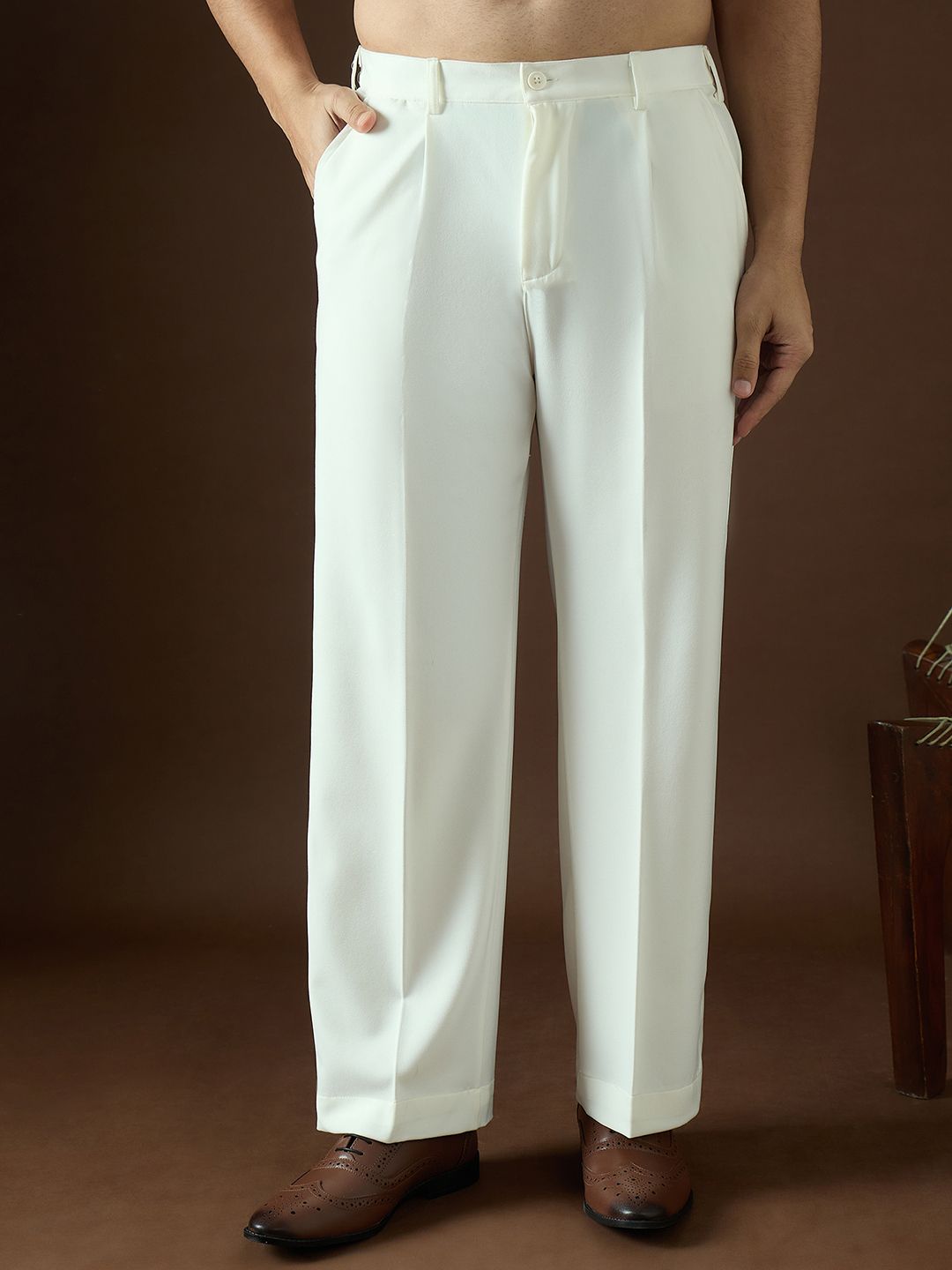 Ethnic Bay Men White Modal Solid Regular Korean Pant Men Pyjama-picture-33