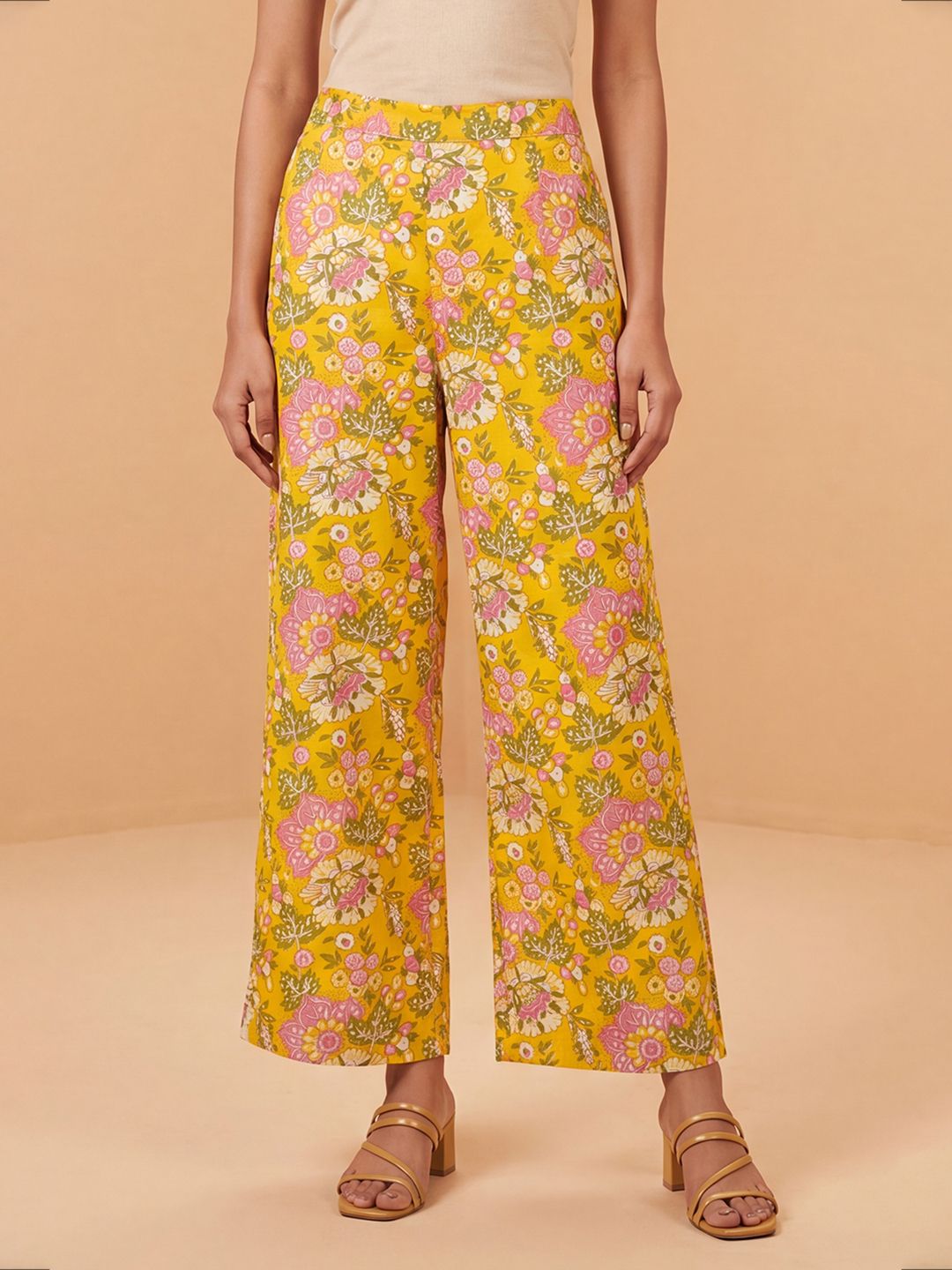Kalini Women Yellow Rayon Floral Printed Regular Trouser Women Pyjama-picture-11