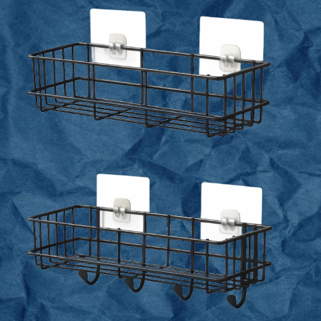 Black Iron Utility Wall Shelf Home Organizer Iron, Steel Wall Shelf-image-35