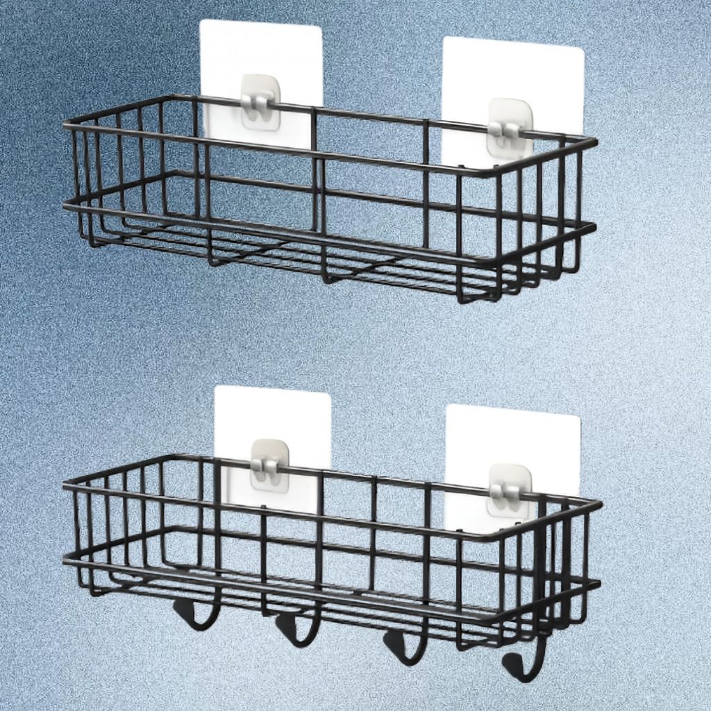 adonz Compact Bathroom Utility Shelf Iron Wall Rack Iron, Steel Wall Shelf-picture-36