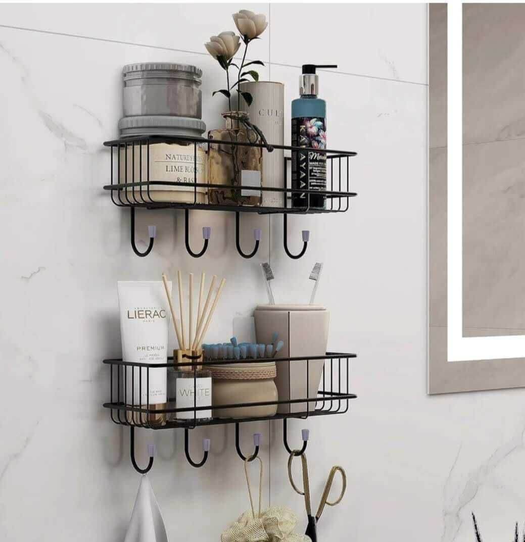 kedarnath Bathroom rack shelf 4 hook/rack shelf/kitchen rack/multipurpose storage rack Stainless Steel, Iron Wall Shelf-picture-11