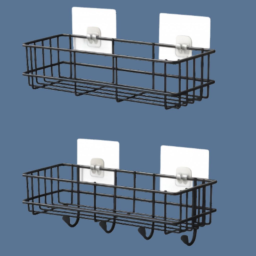 adonz Modern Black Utility Iron Shelf Bathroom Rack Iron, Steel Wall Shelf-picture-40