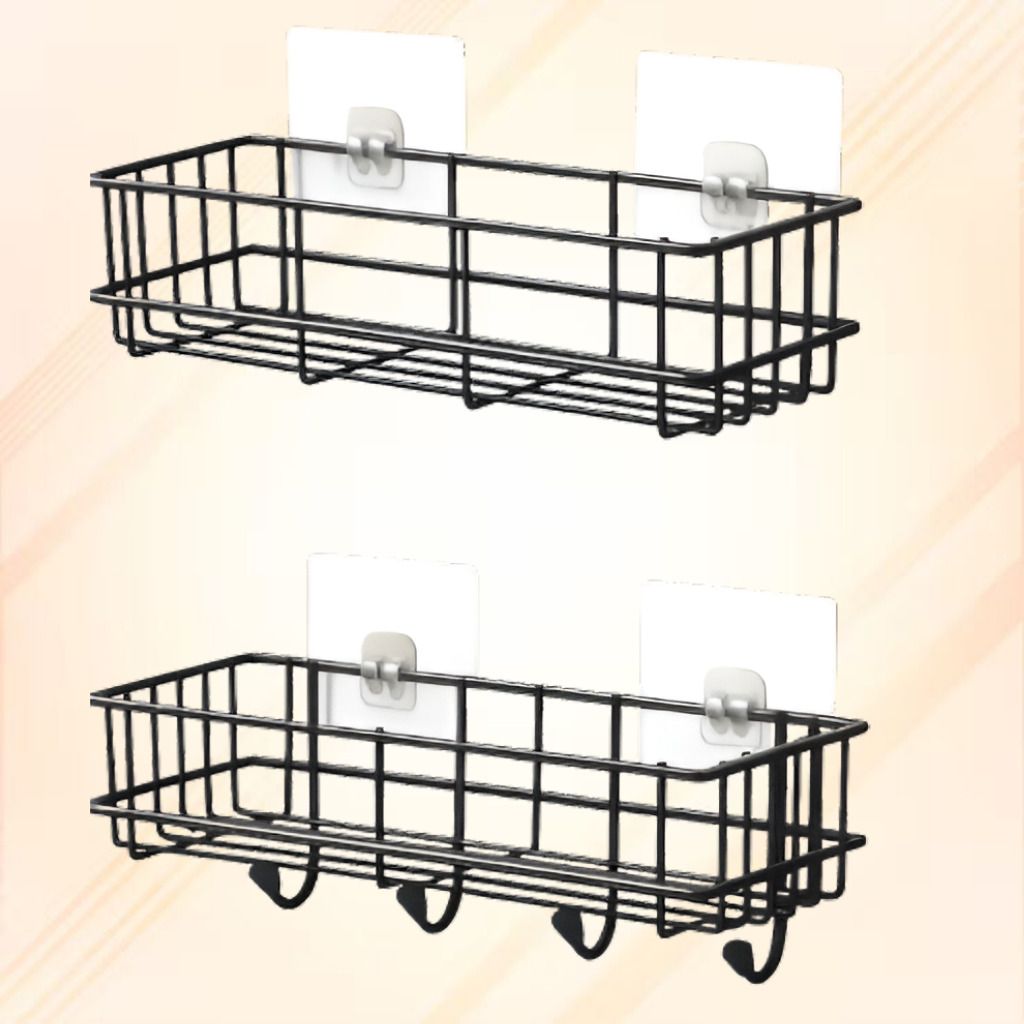 steelhaven Premium Bathroom Iron Wall Shelf Self Stick Organizer Iron, Steel Wall Shelf-picture-29