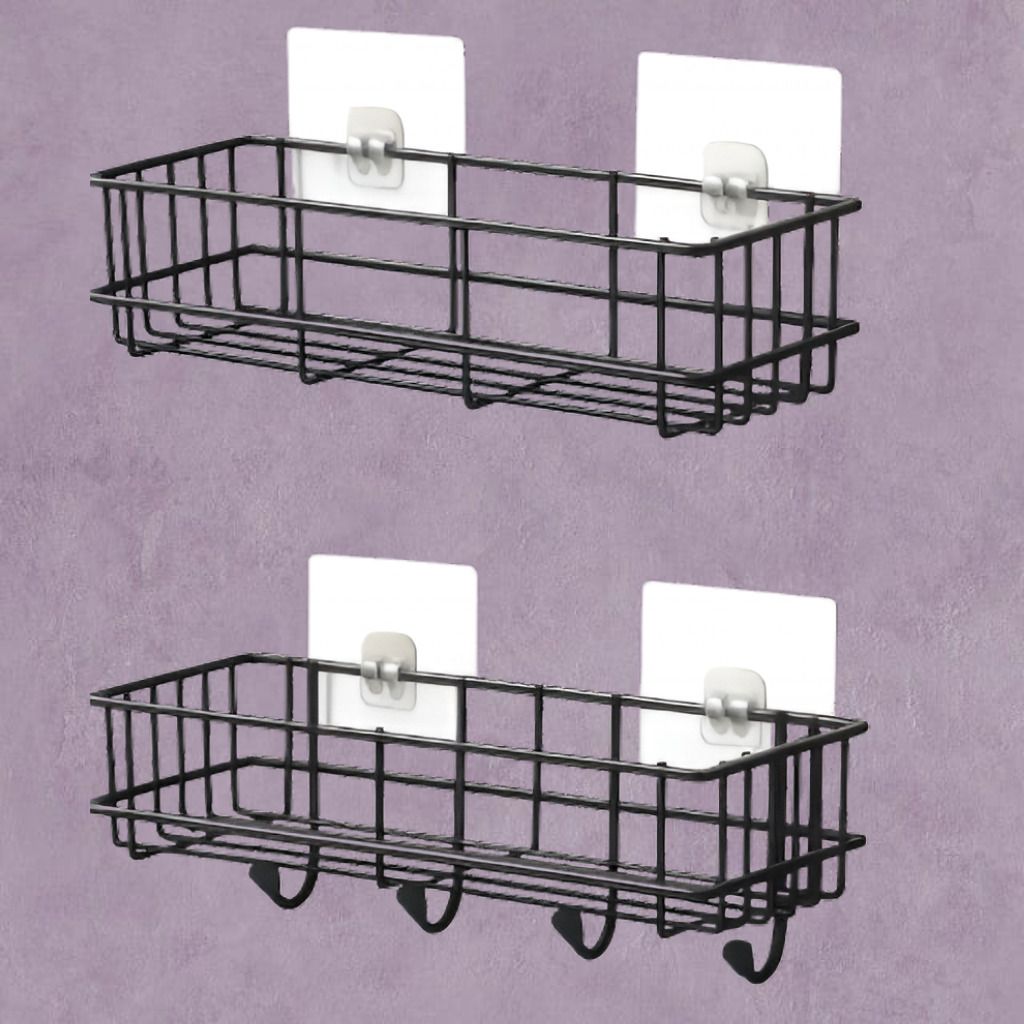 steelhaven Compact Bathroom Iron Shelf Wall Organizer Iron, Steel Wall Shelf-picture-16