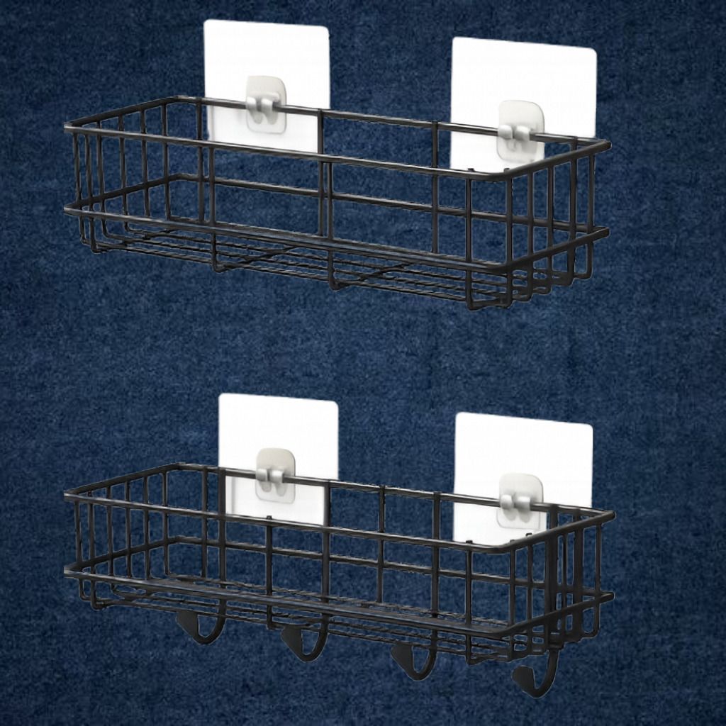 steelhaven Durable Black Iron Utility Storage Organizer Iron, Steel Wall Shelf-picture-20