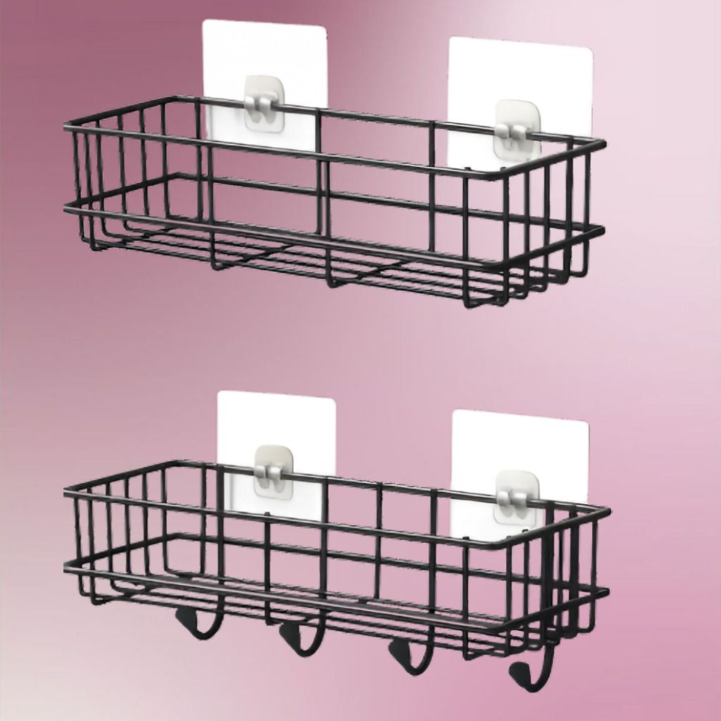 adonz Elegant Iron Utility Shelf Self Stick Wall Holder Iron, Steel Wall Shelf-picture-46