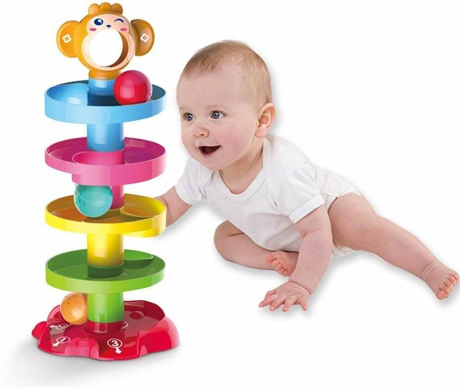 Fancyes Children Preschool Fun Stack 5 Layers Tower Ball Rolling Game Play Activity For Boy & Girl ( Playing with Learning )