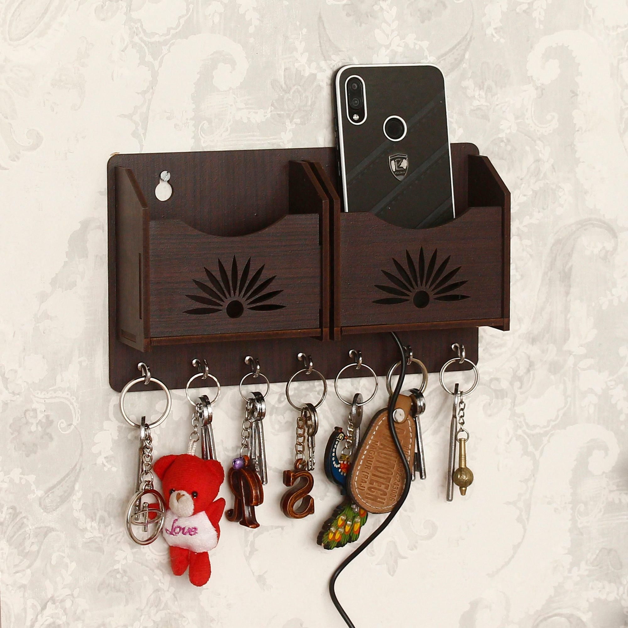 2 Mobile Stand WITH KEY HOLDER Wood Key Holder-image-27