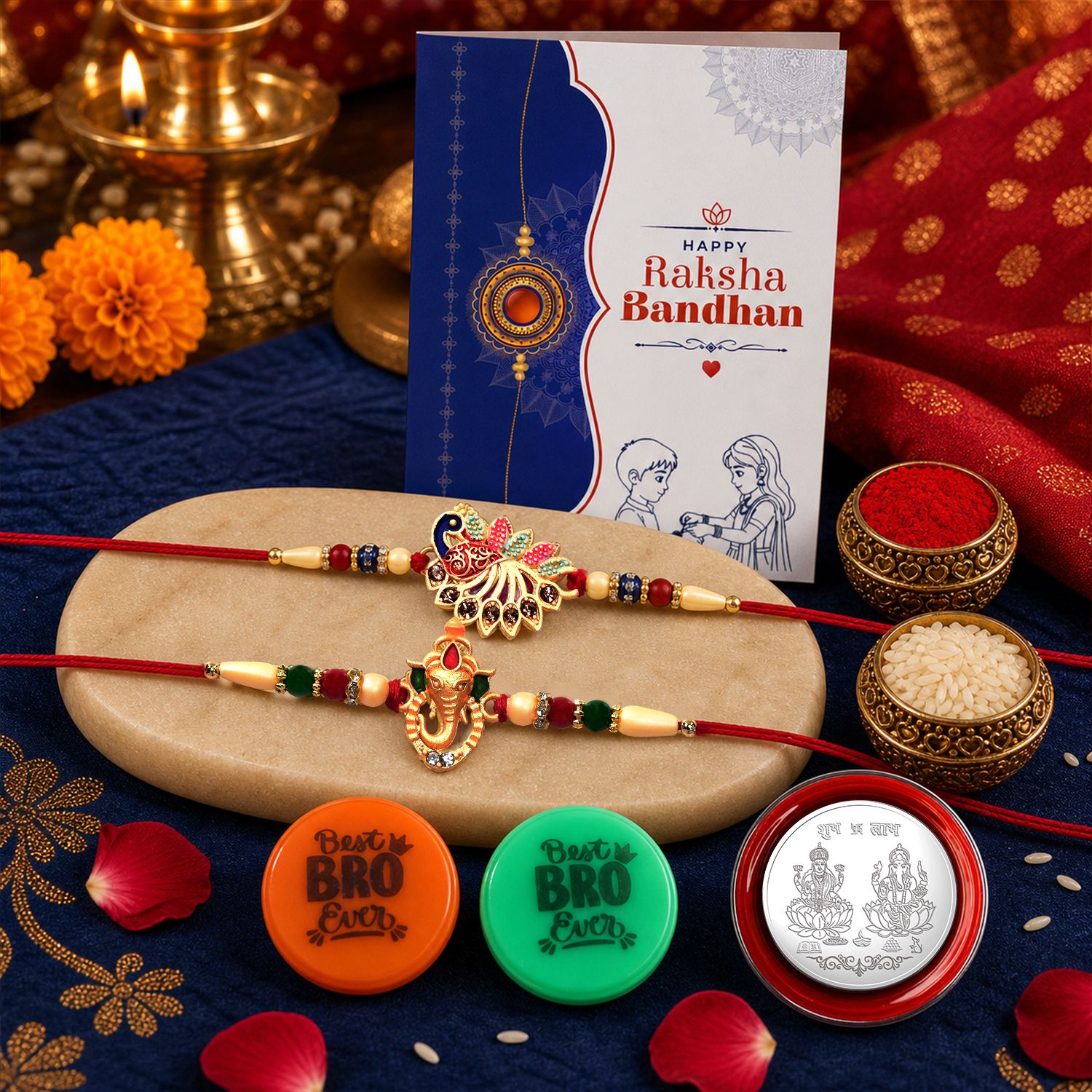 flipkart smartbuy Bhaiya Bhabhi SB_K2_251+252_B4676(Q2 Assorted Rakhi Set-picture-35