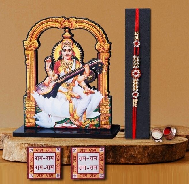 home delight Designer TS-God-Saraswati Assorted Showpiece, Rakhi, Chawal Roli Pack Set-picture-16
