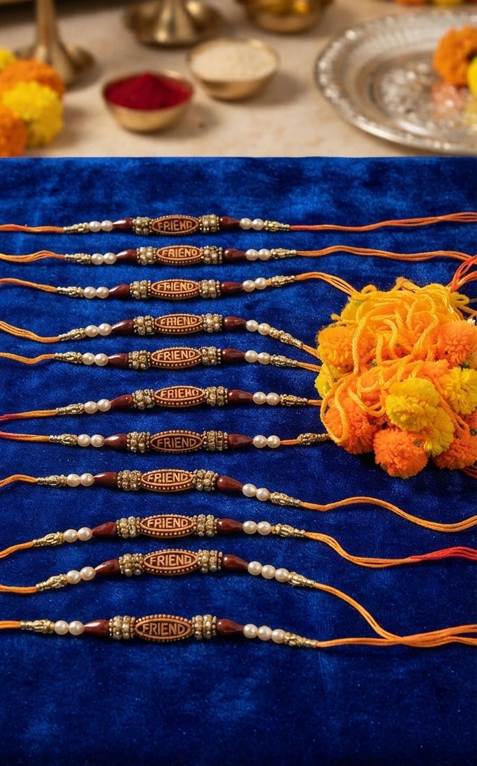 Designer RAKHI A027 Yarn Rakhi Set-image-2